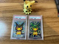 2016 POKEMON JPN XY PROMO #230/231 PONCHO-WEARING PIKACHU PSA 8 --- SET --- - Image 1