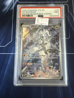 2025 POKEMON JTG EN-JOURNEY TOGETHER #167 N'S RESHIRAM PSA 9 STAMPED PROMO - Image 1