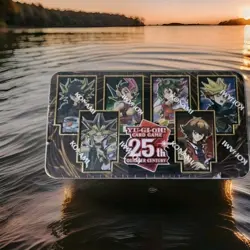 YuGiOh DUELING HEROES TIN 1ST EDITION 2023 25TH ANNIVERSARY FACTORY SEALED! 🏭📦 4012927165423 - Image 1