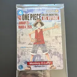One Piece College Basketball US Voyage Monkey D. Luffy Character Card #4 (2026) - Image 1