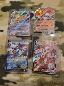 Lot Of 4 Pokemon Tcg Cards Mega Ex Vmax Team Rocket - Image 1