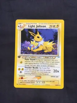 Pokemon Cards: Neo Destiny 1st Edition Uncommon: Light Jolteon 48/105 - Image 1
