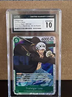 CGC 10 Trafalgar Law OP01-047 Gem Mint Super Rare ONE PIECE Romance Dawn Card - Image 1