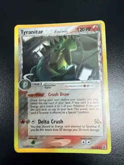 Pokemon TCG Tyranitar EX Holo Rare Card 16/113 2005 Delta Species MP / HP - Image 1
