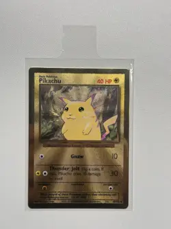 Pikachu Promo Holo Metal Card 058/102 40 HP Thunder Jolt Gnaw - Image 1