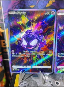 3 card Set Pokemon Gengar Evolution Set ACG Custom Made FanArt Holo With Texture - Image 2