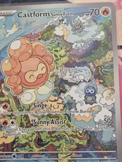 Castform Sunny Form 195/191 Sv08: Surging Sparks Holo Pokemon Tcg card game - Image 2