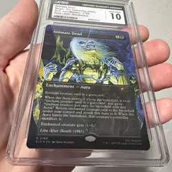 MTG SLD IRON MAIDEN ANIMATE DEAD FOIL CGC 10 GEM MINT 🔥 - Image 2