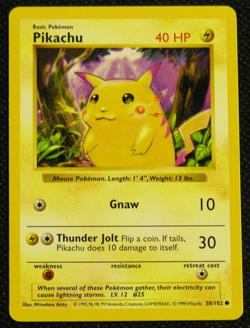 Pikachu - 1999 Pokemon Base Set - Shadowless Red Cheeks #58/102 *NM* - Image 1