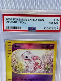 2002 POKEMON EXPEDITION #55 MEW-REVERSE FOIL PSA 8 NM-MT - Image 3
