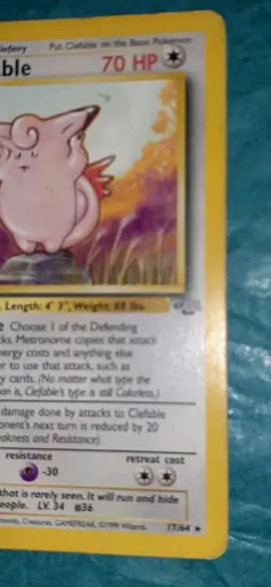 Clefable 17/64 Jungle Non-Holo Rare WoTC Pokemon TCG - Image 2