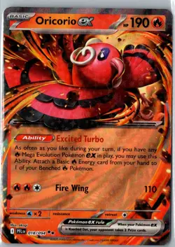 Oricorio ex - 018/094 Double Rare ME02: Phantasmal Flames NM Holofoil Pokemon - Image 1