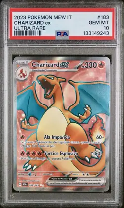POKEMON PSA 10 CHARIZARD EX ULTRA RARE 183/165 SET 151 ITALIANO 2023 LOW POP!🌍 - Image 1