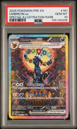 2025 POKEMON PRE EN-PRISMATIC EVOLUTIONS #161 UMBREON EX PSA 10 - Image 1