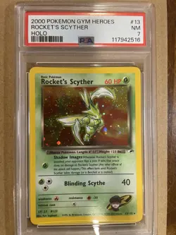 Pokemon TCG Rockets Scyther 13/132 Holo Rare PSA 7 - Image 1