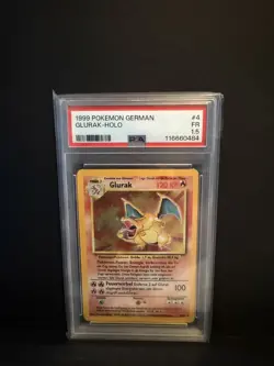PSA 1.5 German Glurak Pokemon TCG Charizard Base Set 4/102 Unlimited Holo Rare - Image 1