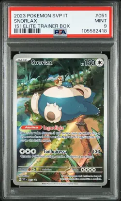 Pokemon PSA 9 Snorlax #051 SVP IT Elite Trainer Box Promo 2023 Italiano - Image 2