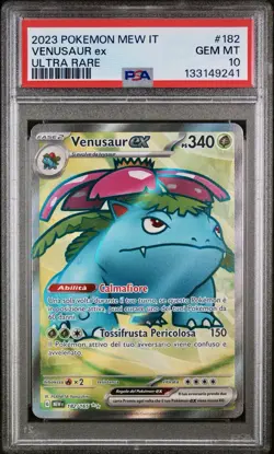 POKEMON PSA 10 VENUSAUR EX ULTRA RARE 182/165 SET 151 ITALIANO 2023 LOW POP!🌍 - Image 1