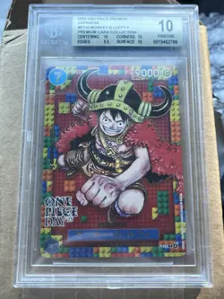 2025 One Piece Promos Japanese P-110 Monkey D. Luffy P One Piece Day '25 BGS 10 - Image 1