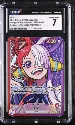 ✨✨ CGC 7 One Piece Uta OP06-001 Leader Alternate Art Parallel Jpn - Image 1