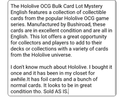 Hololive OCG Bulk Card Lot Mystery English - Image 3