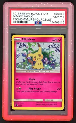 Pokemon Cards - PSA 10 Mimikyu SM163 - Team Up Single Pack Promo - MINT - PSA10 - Image 1