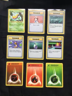 Pokemon Cards: Shadowless Base Set 21 Card Non-Holo Lot - Image 3