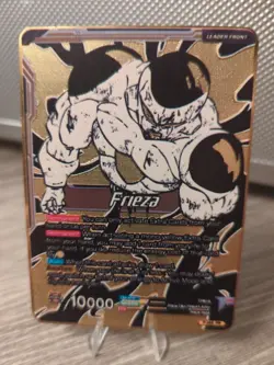 Dragon Ball Super Card Game Frieza Gold Plated Metal Custom Card Rare Fan PICS! - Image 3