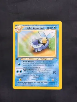 Pokemon Cards: Neo Destiny 1st Edition Uncommon: Light Vaporeon 52/105 - Image 1