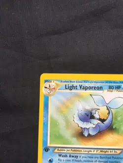 Pokemon Cards: Neo Destiny 1st Edition Uncommon: Light Vaporeon 52/105 - Image 2