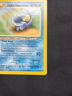 Pokemon Cards: Neo Destiny 1st Edition Uncommon: Light Vaporeon 52/105 - Image 4