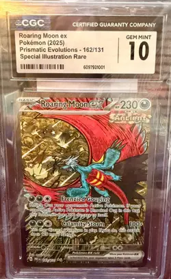 Pokemon Roaring Moon ex Prismatic Evolutions Spec. Illustration Rare #162 CGC 10 - Image 1