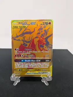 Pokemon Reshiram & Charizard GX Promo Gold Foil SM247 Sun & Moon 270 HP - Image 1