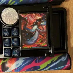 2 x Pokemon Phantasmal Flames Mega Charizard UPC Accs (Play Mat, Coin, Sleeves) - Image 5