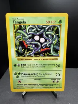 Pokemon TCG WOTC Shadowless Base Set Tangela 66/102 Common LP - Image 1