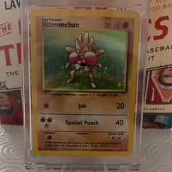 Pokemon Hitmonchan Holo Rare Base Set 7/102 70 HP English Wizards of the Coast - Image 1