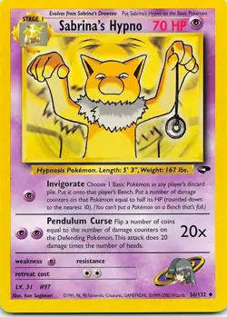 Sabrina's Hypno 56/132 Gym Challenge Uncommon LP Pokemon TCG - Image 1