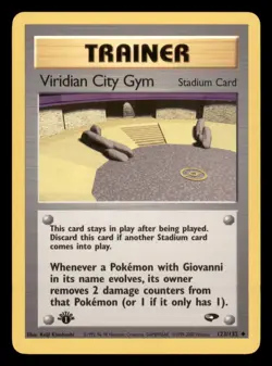 Lightly Played Viridian City Gym 123/132 1st Edition Gym Challenge Uncommon - Image 1