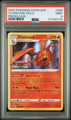 2020 POKEMON SWSH BLACK STAR PROMO 066 CHARIZARD-HOLO PRERELEASE PSA 9 - Image 1