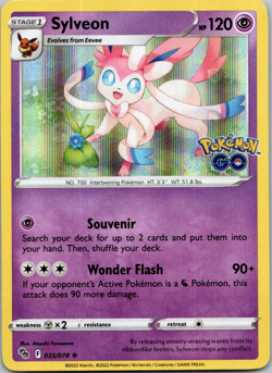 Sylveon 035/078 Holo Rare Pokemon GO Pokemon NM - Image 1