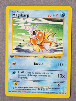 Magikarp 35/102 GRAY GREY STAMP 1st Edition Pokemon Base Set - Image 1