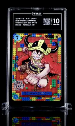Monkey.D.Luffy (Alt Art) P-110 -One Piece Day 2025 Promo JP- TAG 10 Gem Mint - Image 2