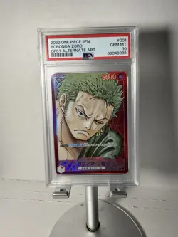 2022 ONE PIECE OP01 ROMANCE DAWN ALTERNATE ART #001 RORONOA ZORO PSA 10 Japanese - Image 1