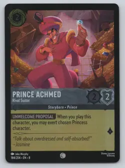 Disney Lorcana Cold Foil - Prince Achmed - Rival Suitor 184 - Reign of Jafar (8) - Image 1