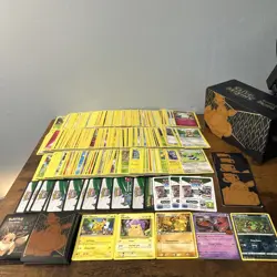 Pokemon card Lot 550+ Base cards, Plus Extras- Code Cards, Sleeves, ETB Box, Etc - Image 1