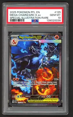 Pokemon Cards - PSA 10 Mega Charizard Ex 125/094 - SIR Phantasmal Flames GEM MT - Image 1