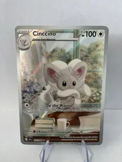 Cinccino 153/086 Illustration Rare Full Art Holo Black Bolt Pokemon Card 2025 NM - Image 1