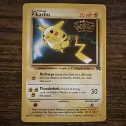 1999 Pikachu "Kids WB Presents Pokemon The First Movie" Black Star Promo card - Image 1