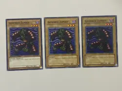 Yugioh - Armored Zombie x 3 - LP - Plus Free Holographic Card - Image 1