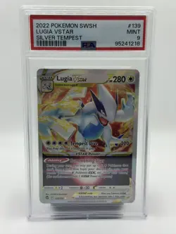 Pokemon Sword & Shield Silver Tempest Lugia VSTAR Card #139/195 PSA 9 - Image 1